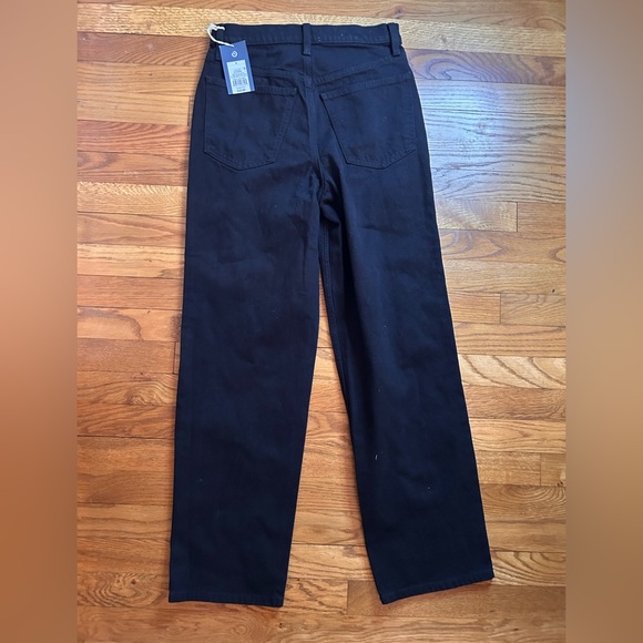 Women's Classic high rise Black Straight Leg Pants - Picture 2 of 3